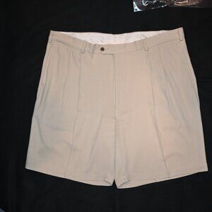 Jos. A. Bank Men's US Sz 44 Reg 100% Silk Pleated Front Beige Dress Shorts
